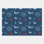 Feuille De Papier Cadeau Christmas Reindeer Nom de famille (Devant)
