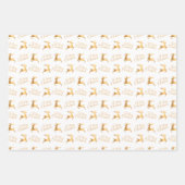 Feuille De Papier Cadeau Christmas Reindeers on Red, Black and White (Devant 3)
