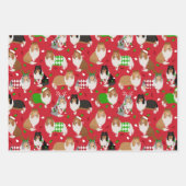 Feuille De Papier Cadeau Christmas Rough Collie (Devant)