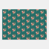 Feuille De Papier Cadeau Christmas Sloths (Devant)