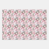 Feuille De Papier Cadeau Christmas Snowmen Pink Coordination (Devant 2)