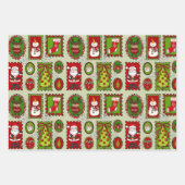 Feuille De Papier Cadeau Christmas Stamps Gift Wrap  (Devant 3)