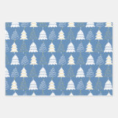 Feuille De Papier Cadeau Christmas Tree Pattern in Retro Green Blue Russet (Devant 2)