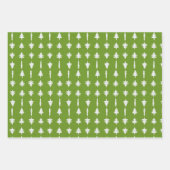 Feuille De Papier Cadeau Christmas Trees Red, White, and Green 3 (Devant 2)