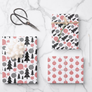Feuille De Papier Cadeau Christmas Wonder Terre Rouge Et Blanc