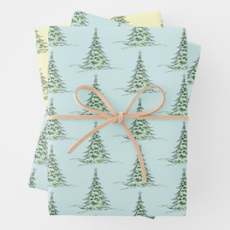 Feuille De Papier Cadeau Christmas Wrapping Paper Flat Sheet Set of 3