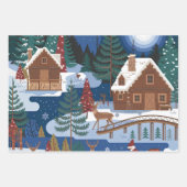 Feuille De Papier Cadeau Christmas Wrapping Paper Flat Sheet Set of 3 (Devant 3)