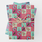 Feuille De Papier Cadeau Christmas Wrapping Paper Flat Sheet Set of 3 (En situation)