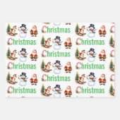 Feuille De Papier Cadeau Christmas Wrapping Paper Set (Devant 3)