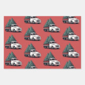 Feuille De Papier Cadeau Christmas Wrapping Paper | Tree Truck Pattern (Devant 3)