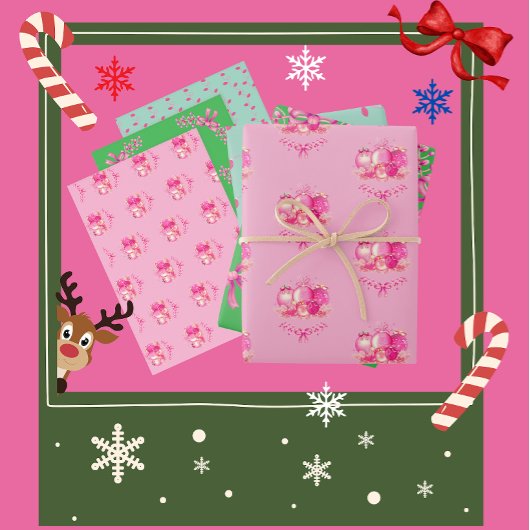 Feuille De Papier Cadeau Christmas Wrapping Paper Trio 