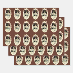 Feuille De Papier Cadeau Christy Girl vintage, portrait de mariage ancien
