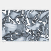 Feuille De Papier Cadeau Chrome métallique futuriste (Devant 3)