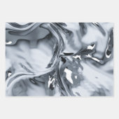 Feuille De Papier Cadeau Chrome métallique futuriste (Devant 2)