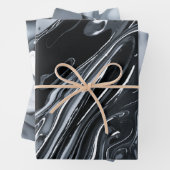 Feuille De Papier Cadeau Chrome métallique futuriste (En situation)