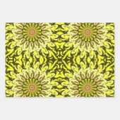 Feuille De Papier Cadeau Chrysanthème jaune Motif Floral Abstrait (Devant 2)
