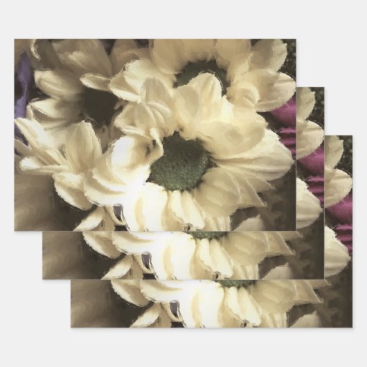 FEUILLE DE PAPIER CADEAU CHRYSANTHEMUM JAUNE (Lot)