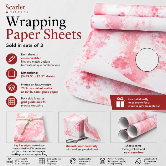 Feuille De Papier Cadeau Chuchotements écarlates