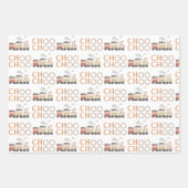 Feuille De Papier Cadeau Chugga Deux Train Deuxième Anniversaire (Devant 3)