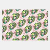 Feuille De Papier Cadeau Chute capricieuse, Fleurs de soleil, Grenouilles, (Devant 2)