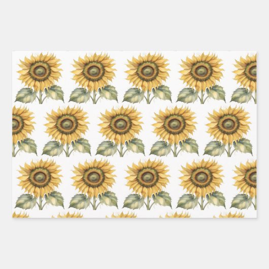 Feuille De Papier Cadeau Chute capricieuse, Fleurs de soleil, Grenouilles, (Devant)