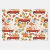 Feuille De Papier Cadeau Chute Citrouille Patch Camion Plaid (Devant)