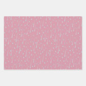 Feuille De Papier Cadeau Chute des gouttes de pluie mignonne Rose de jour p (Devant 3)