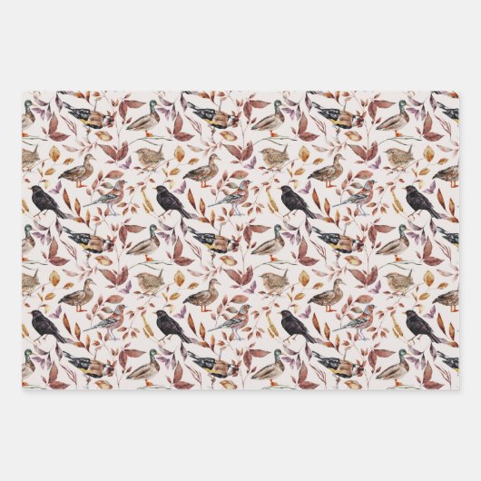 Feuille De Papier Cadeau Chute Oiseaux Migration Canards (Devant 2)