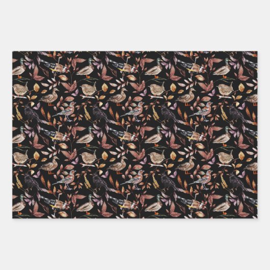 Feuille De Papier Cadeau Chute Oiseaux Migration Canards (Devant)