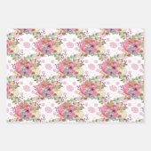 FEUILLE DE PAPIER CADEAU CHUTE ROSE AUTOMNE CITROUILLES & FLEURS DE COULEUR (Devant)