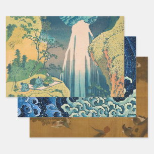 Feuille De Papier Cadeau Chutes d'Amida d'Hokusai Japon Cascade 