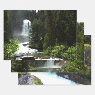 Feuille De Papier Cadeau Chutes Virginia dans le parc national de Glacier