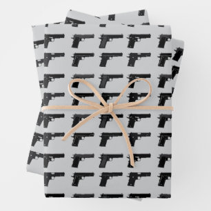 Feuille De Papier Cadeau Cible de silhouette de pistolet 1911 Sports