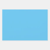 Feuille De Papier Cadeau Ciel bleu clair Polka point large rayé et solide (Devant 3)