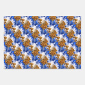 Feuille De Papier Cadeau Ciel Bleu Et Nuages Motif D'Art Abstrait (Devant 3)