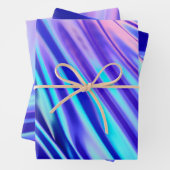 Feuille De Papier Cadeau Ciel cosmique bleu rose pourpre dégradé (En situation)