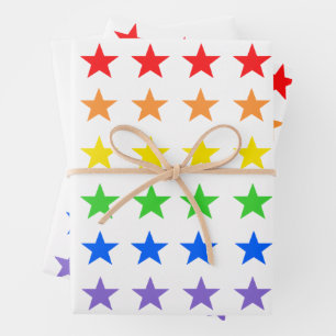 Feuille De Papier Cadeau Ciel étoilé arc-en-ciel
