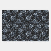 Feuille De Papier Cadeau Cimetière bleu Rose gothique occulte (Devant 2)