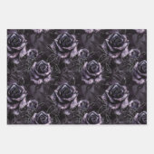 Feuille De Papier Cadeau Cimetière violet Rose gothique occulte (Devant 3)