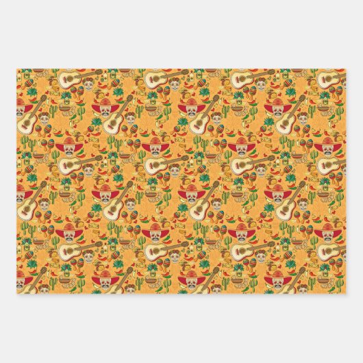 Feuille De Papier Cadeau Cinco de Mayo Sombrero thème mexicain (Devant 3)