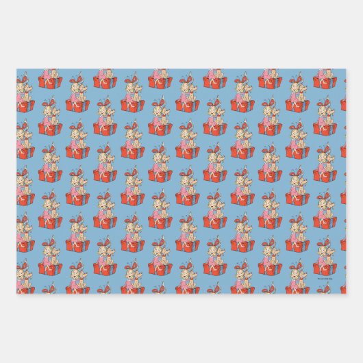 Feuille De Papier Cadeau Cindy Lou Who and Max on a Present (Devant)