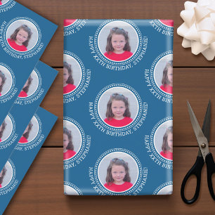 Feuille De Papier Cadeau Circle One Photo Happy Birthday Greeting - Colours