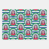 Feuille De Papier Cadeau Circle One Photo Happy Birthday Greeting - Stripes (Devant 2)