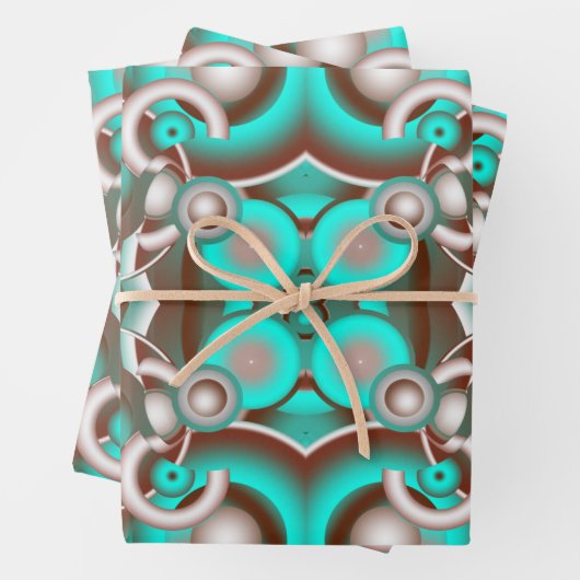 Feuille De Papier Cadeau Circular Celestial Concentric Circles Pattern (En situation)