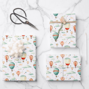 Feuille De Papier Cadeau Cirque mignon ballon à air Hearts Baby Shower Nurs