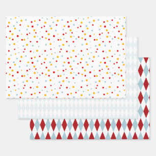 Feuille De Papier Cadeau Cirque Retro Kids