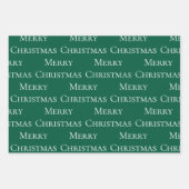 Feuille De Papier Cadeau Citation Green Red Joyeux Noël (Devant 3)