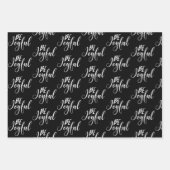 Feuille De Papier Cadeau Citations de Noël en noir et blanc (Devant 2)