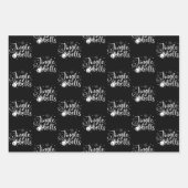 Feuille De Papier Cadeau Citations de Noël noir et blanc moderne Cadeau (Devant 2)