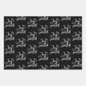 Feuille De Papier Cadeau Citations de Noël noir et blanc moderne Cadeau (Devant)